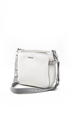 Silver & Polo Beyaz - A.gri SP884 Kadın Çapraz Çanta