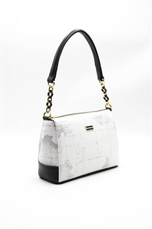 Silver & Polo Beyaz - Antrasit SP910 Kadın Çapraz Çanta