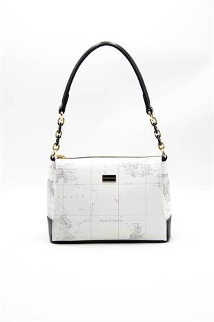 Silver & Polo Beyaz - Antrasit SP910 Kadın Çapraz Çanta