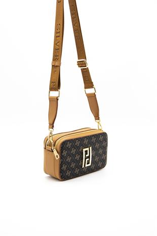 Silver & Polo Kahve Sarı - A.Taba SP1078 Kadın Çapraz Çanta