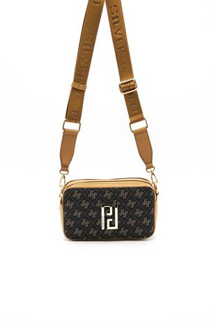 Silver & Polo Kahve Sarı - A.Taba SP1078 Kadın Çapraz Çanta