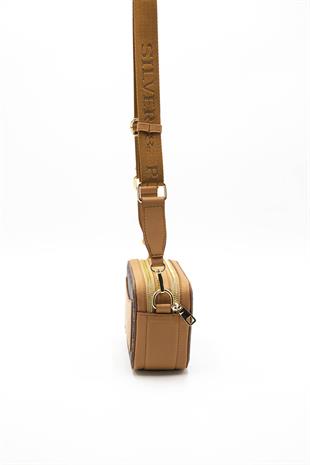 Silver & Polo Kahve Sarı - A.Taba SP1078 Kadın Çapraz Çanta