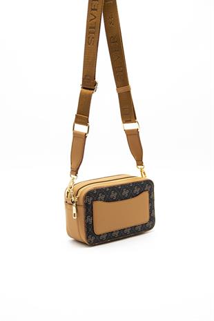 Silver & Polo Kahve Sarı - A.Taba SP1078 Kadın Çapraz Çanta