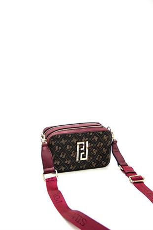 Silver & Polo Kahve Sarı - Bordo SP1078 Kadın Çapraz Çanta
