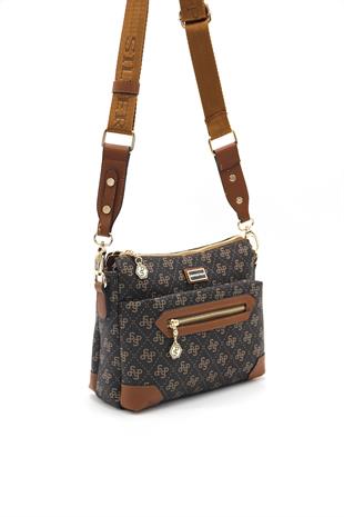 Silver & Polo Kahve Sarı  - Taba SP1110 Kadın Çapraz Çanta