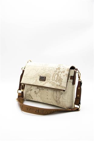 Silver & Polo Koyu Bej - A.Taba SP963 Kadın Çapraz Çanta