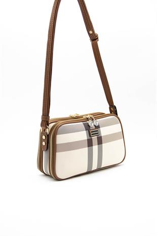 Silver & Polo Krem - Taba SP899 Kadın Çapraz Çanta