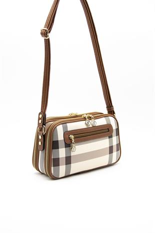 Silver & Polo Krem - Taba SP899 Kadın Çapraz Çanta