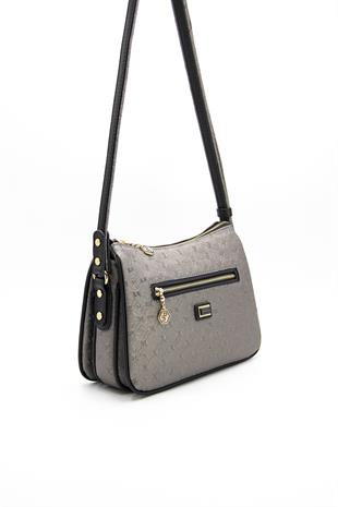 Silver & Polo Platin - Siyah SP818 Kadın Çapraz Çanta
