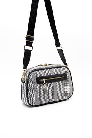 Silver & Polo Siyah Beyaz - Siyah SP1094 Kadın Çapraz Çanta
