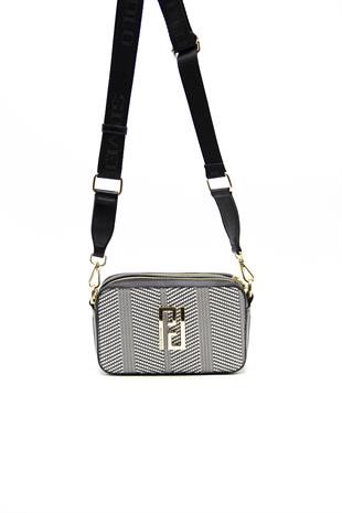 Silver & Polo Siyah Beyaz - Siyah SP1078 Kadın Çapraz Çanta