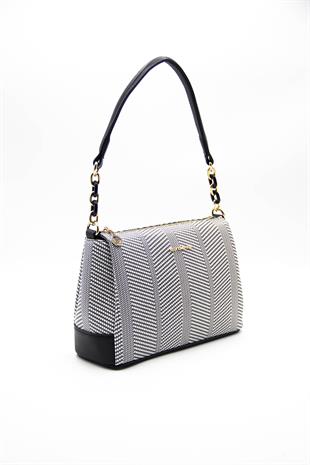 Silver & Polo Siyah Beyaz - Siyah SP910 Kadın Çapraz Çanta
