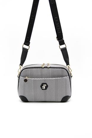 Silver & Polo Siyah Beyaz - Siyah SP1094 Kadın Çapraz Çanta