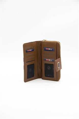 Silver & Polo Bej - Taba SP928 Kadın Cüzdan & Kartlık