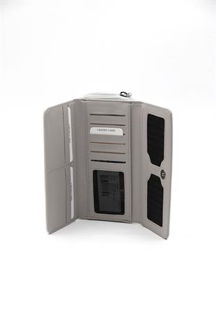 Silver & Polo Beyaz - A.gri SP846 Kadın Cüzdan & Kartlık