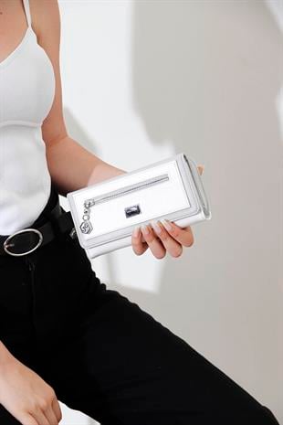 Silver & Polo Beyaz - A.gri SP846 Kadın Cüzdan & Kartlık