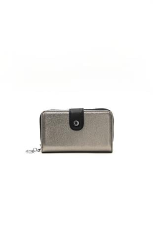 Silver & Polo Platin - Siyah SP882 Kadın Cüzdan & Kartlık