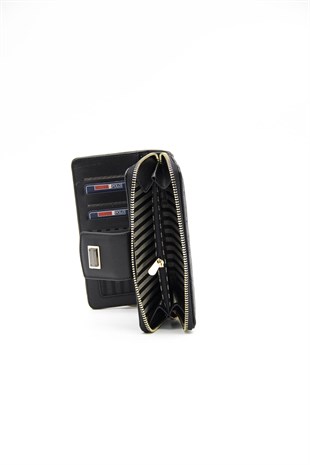 Silver & Polo Siyah - Siyah SP928 Kadın Cüzdan & Kartlık