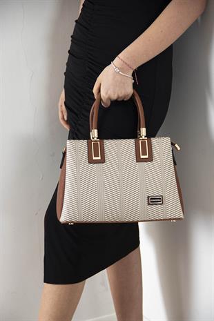 Silver & Polo Bej - Taba SP1000 Kadın El Çantası