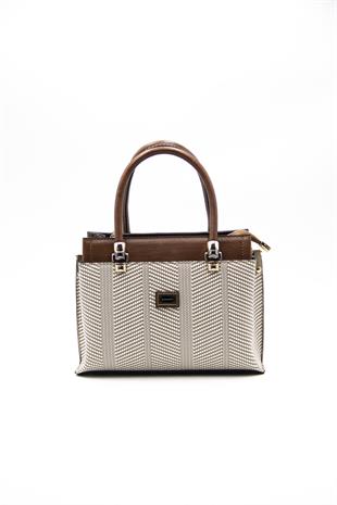 Silver & Polo Bej - Taba SP826 Kadın El Çantası
