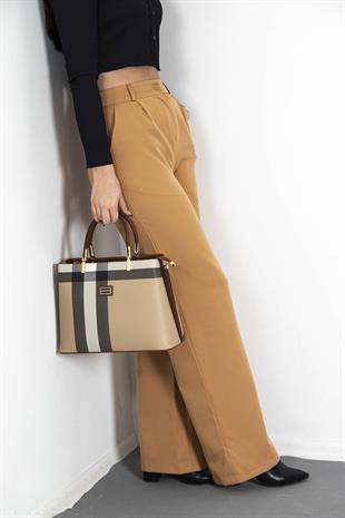 Silver & Polo Bej - Taba SP924 Kadın El Çantası