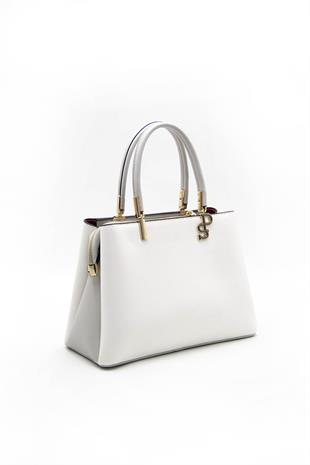 Silver & Polo Beyaz - A.gri SP1098 Kadın El Çantası