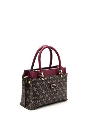 Silver & Polo Kahve Sarı - Bordo SP826 Kadın El Çantası