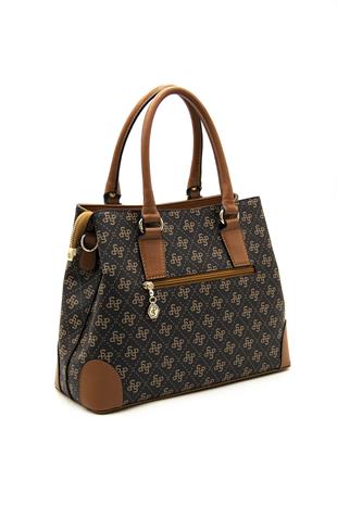 Silver & Polo Kahve Sarı  - Taba SP667 Kadın El Çantası