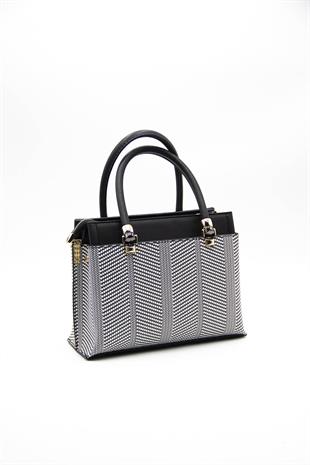 Silver & Polo Siyah Beyaz - Siyah SP826 Kadın El Çantası