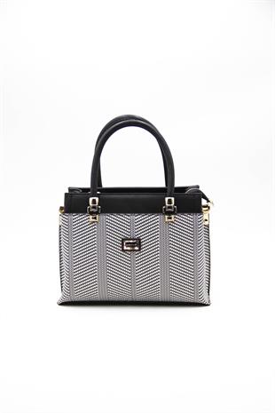 Silver & Polo Siyah Beyaz - Siyah SP826 Kadın El Çantası