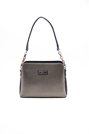 Silver & Polo Platin - Siyah SP937 Kadın Omuz Çantası