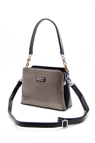 Silver & Polo Platin - Siyah SP937 Kadın Omuz Çantası