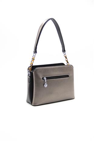 Silver & Polo Platin - Siyah SP937 Kadın Omuz Çantası