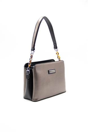 Silver & Polo Platin - Siyah SP937 Kadın Omuz Çantası