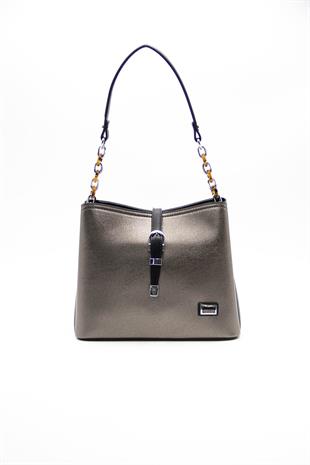 Silver & Polo Platin - Siyah SP974 Kadın Omuz Çantası