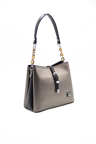 Silver & Polo Platin - Siyah SP974 Kadın Omuz Çantası