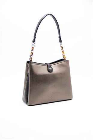 Silver & Polo Platin - Siyah SP974 Kadın Omuz Çantası