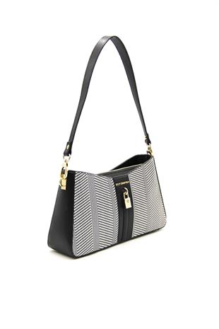 Silver & Polo Siyah Beyaz - Siyah SP1102 Kadın Omuz Çantası