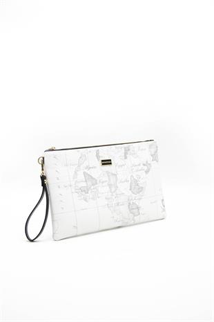 Silver & Polo Beyaz - Antrasit SP1034 Kadın Portföy & Clutch