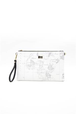 Silver & Polo Beyaz - Antrasit SP1034 Kadın Portföy & Clutch