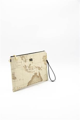 Silver & Polo Koyu Bej - A.Taba SP1034 Kadın Portföy & Clutch