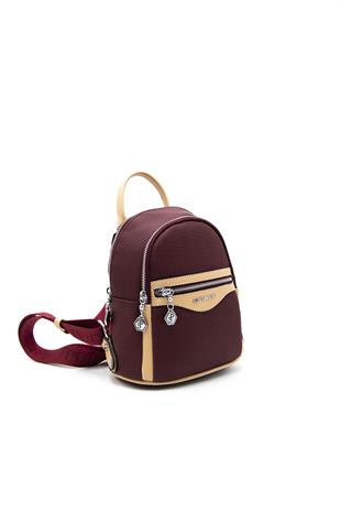 Silver & Polo Bordo - Nut SP983 Kadın Sırt Çantası