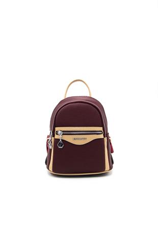 Silver & Polo Bordo - Nut SP983 Kadın Sırt Çantası