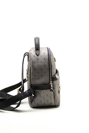 Silver & Polo Platin - Siyah SP1061 Kadın Sırt Çantası