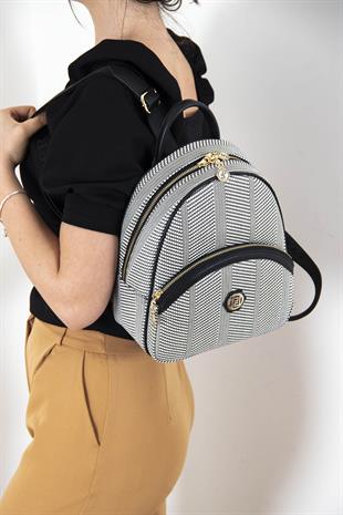 Silver & Polo Siyah Beyaz - Siyah SP945 Kadın Sırt Çantası