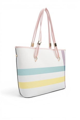 Silver Polo Lila - Pembe Ekose Kadın Omuz Çantası SP1282