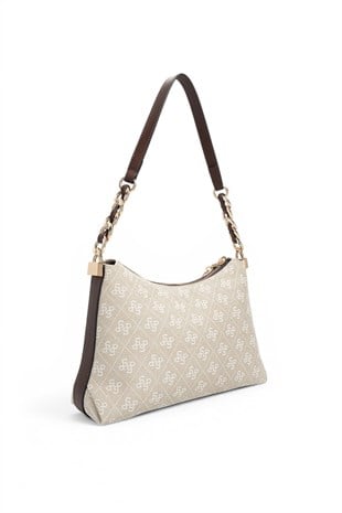 Silver Polo Taş - Kahve Monogram Kadın Omuz Çantası SP1290