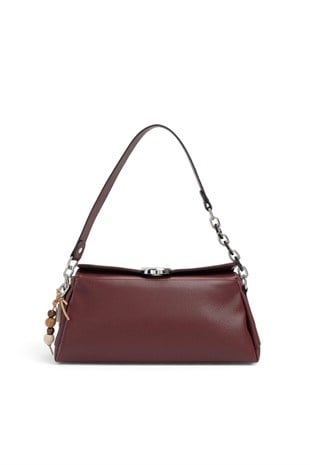 Silver Polo Bordo - Bordo Düz Kadın Omuz Çantası SP1294
