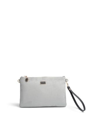 Silver Polo Füme - Siyah Süet Kadın Portföy ve Clutch El Çantası SP1250