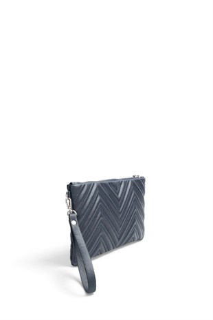 Silver Polo Lacivert - Lacivert Kapitone V Kadın Portföy ve Clutch El Çantası SP1250